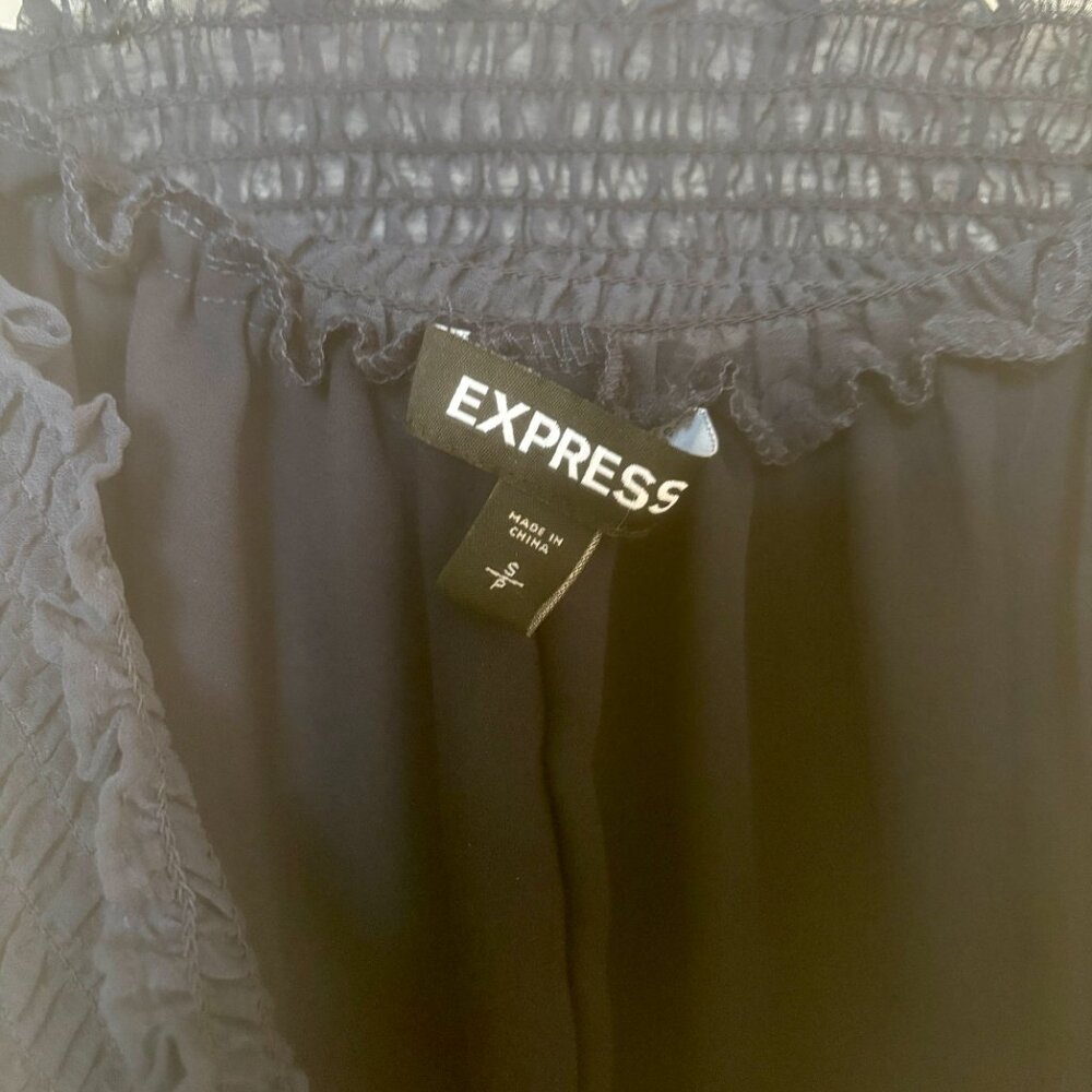 Express Off the Shoulder Ruffle Chiffon Blouse - Picture 3 of 4